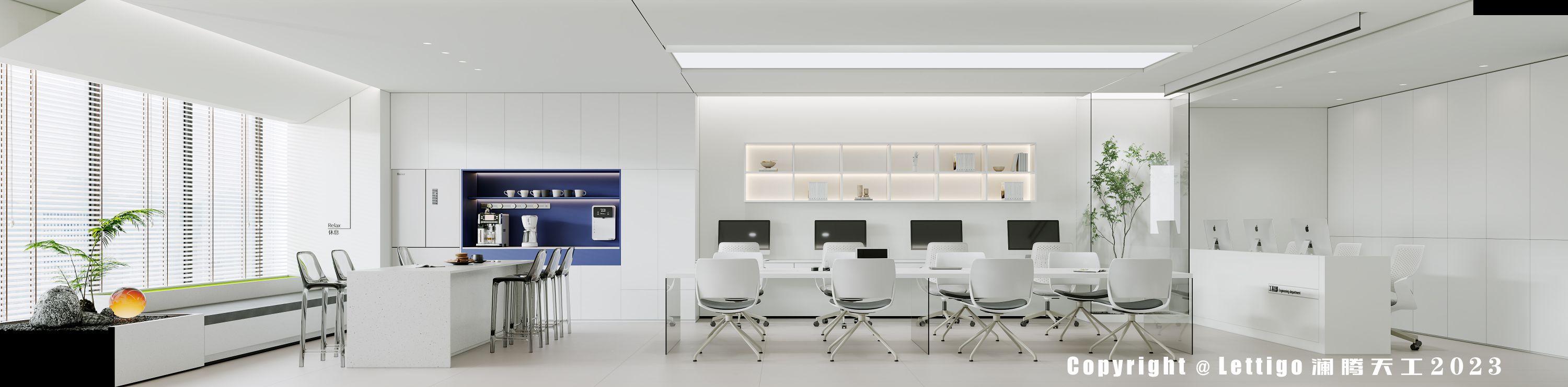 现代纯白极简办公空间案例分享-1