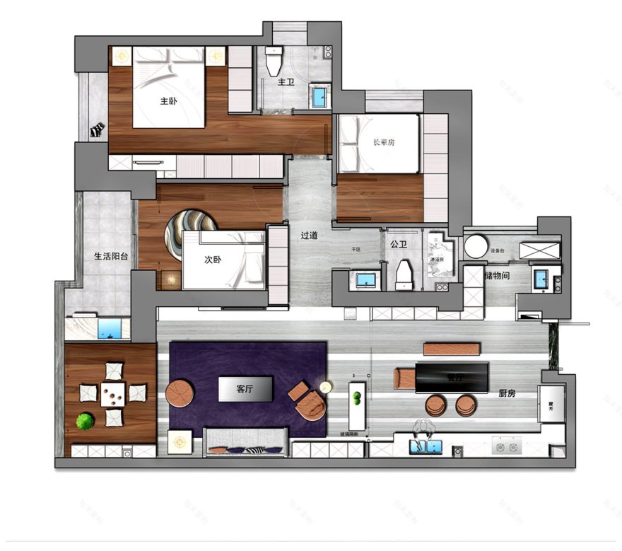 福州世欧王庄 3#03型现代简约样板间-36