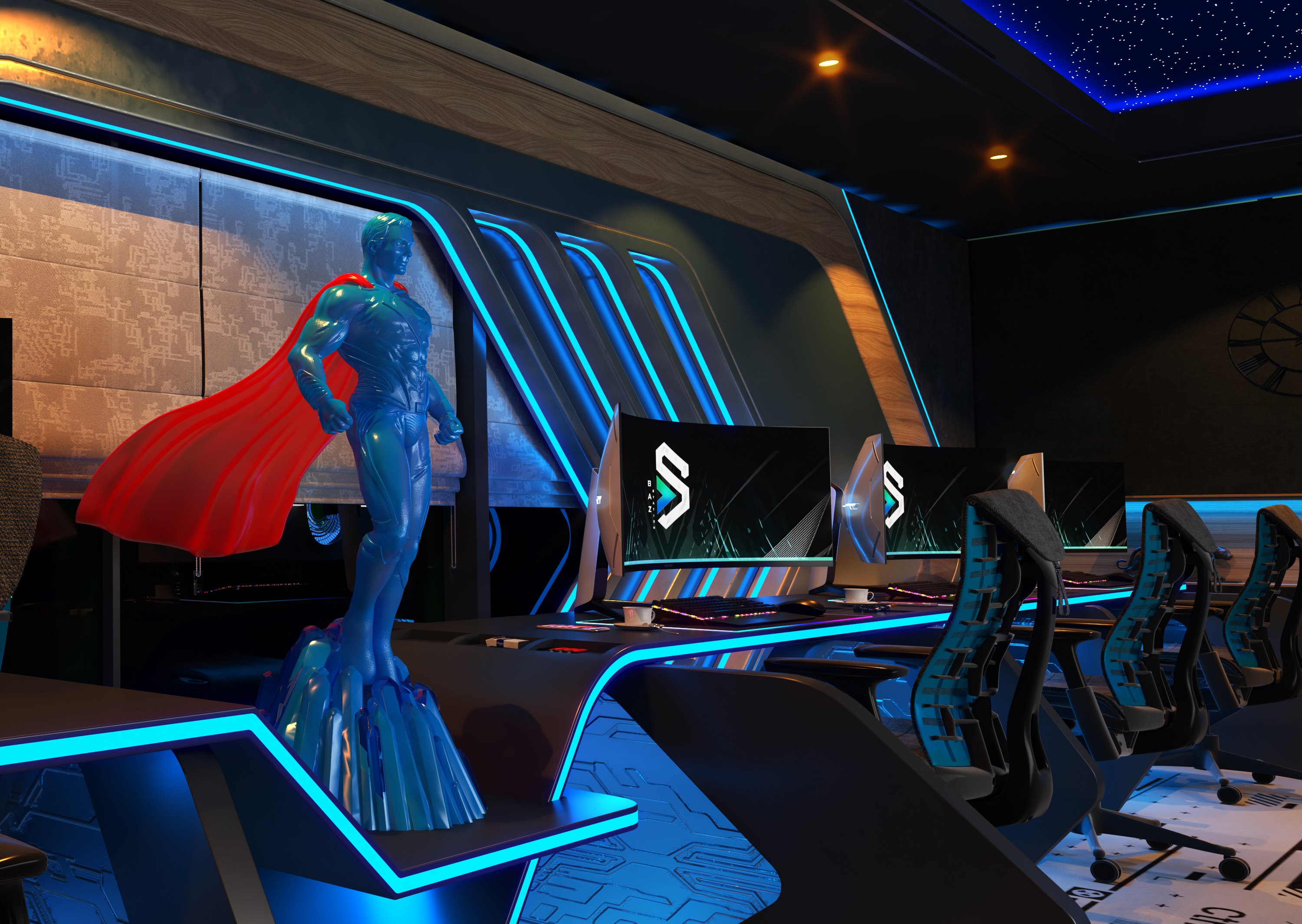 四人游戏室设计-21