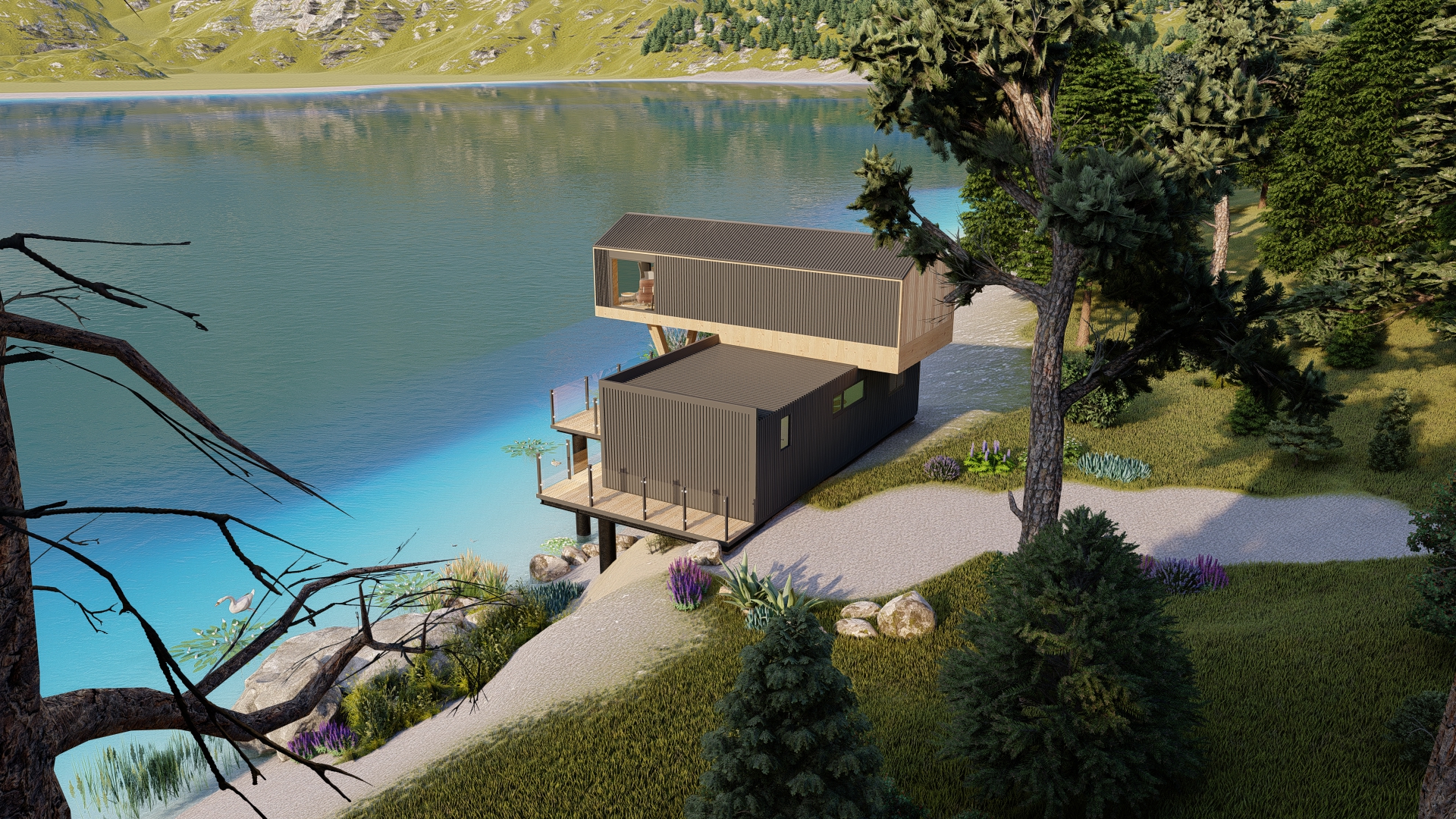 Combo K2 现代 2 层集装箱房-18