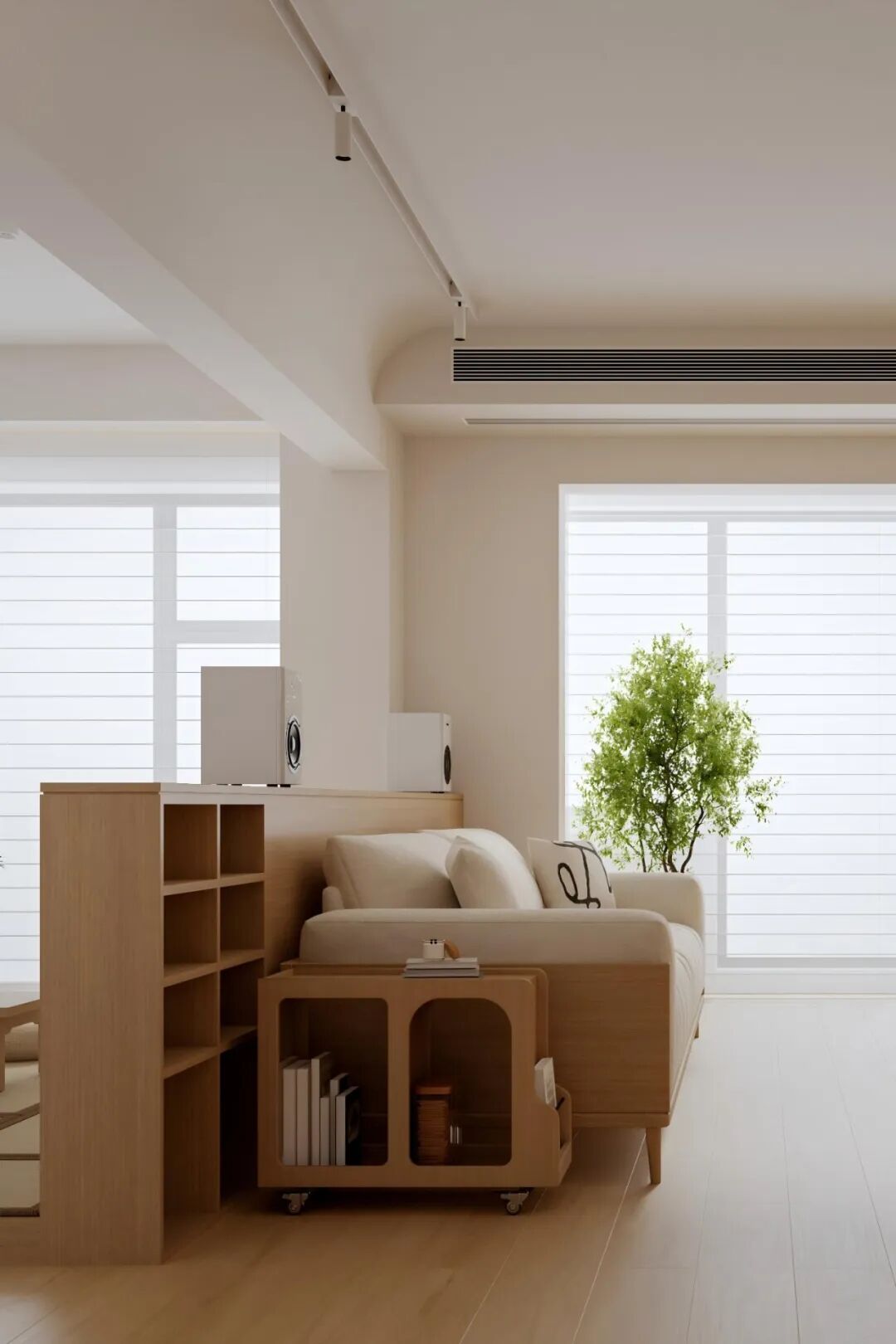 原木与极简的对话：100㎡的家，藏着一个会呼吸的家庭影院-24