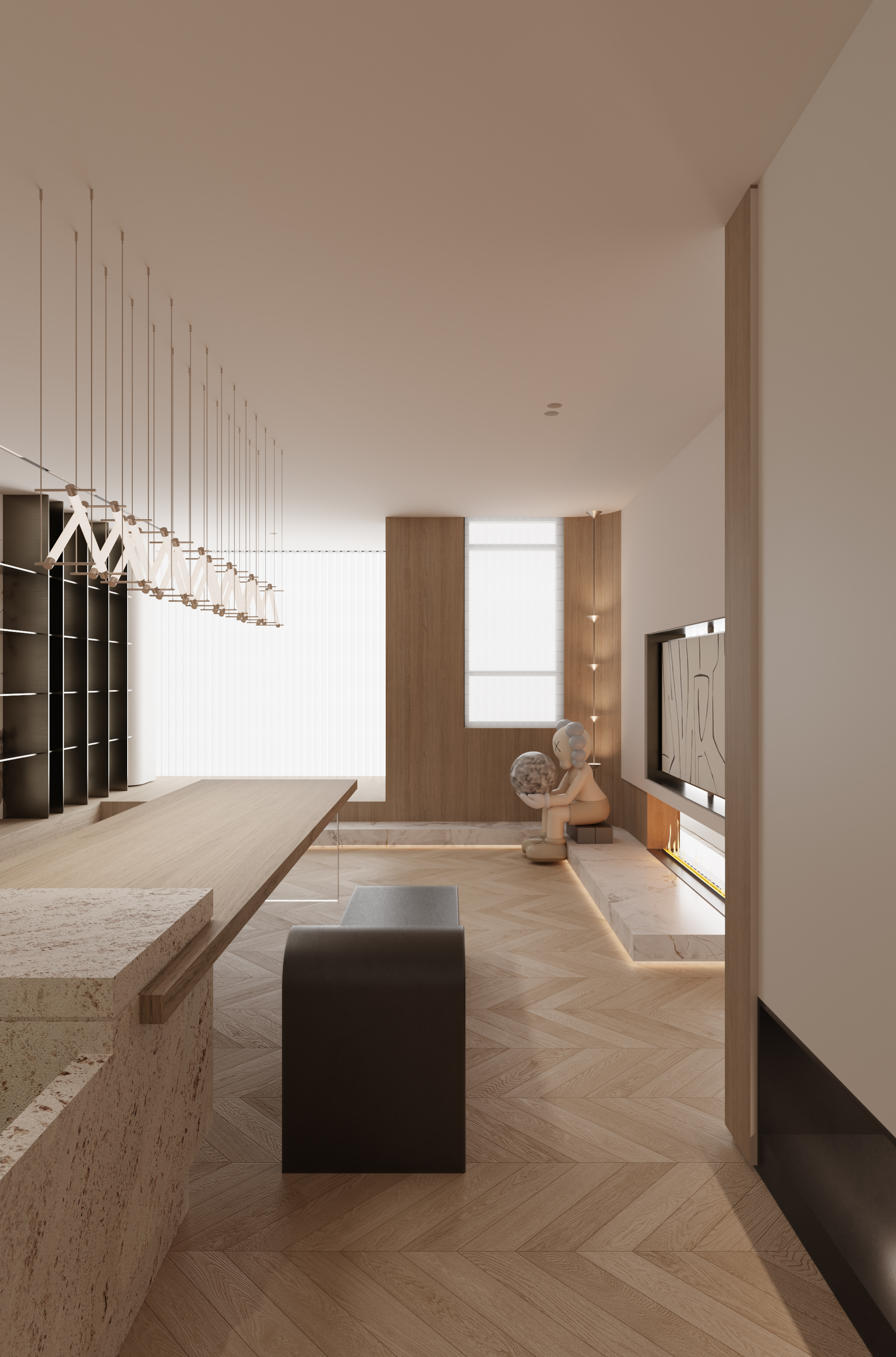 现代奶油风大平层-24