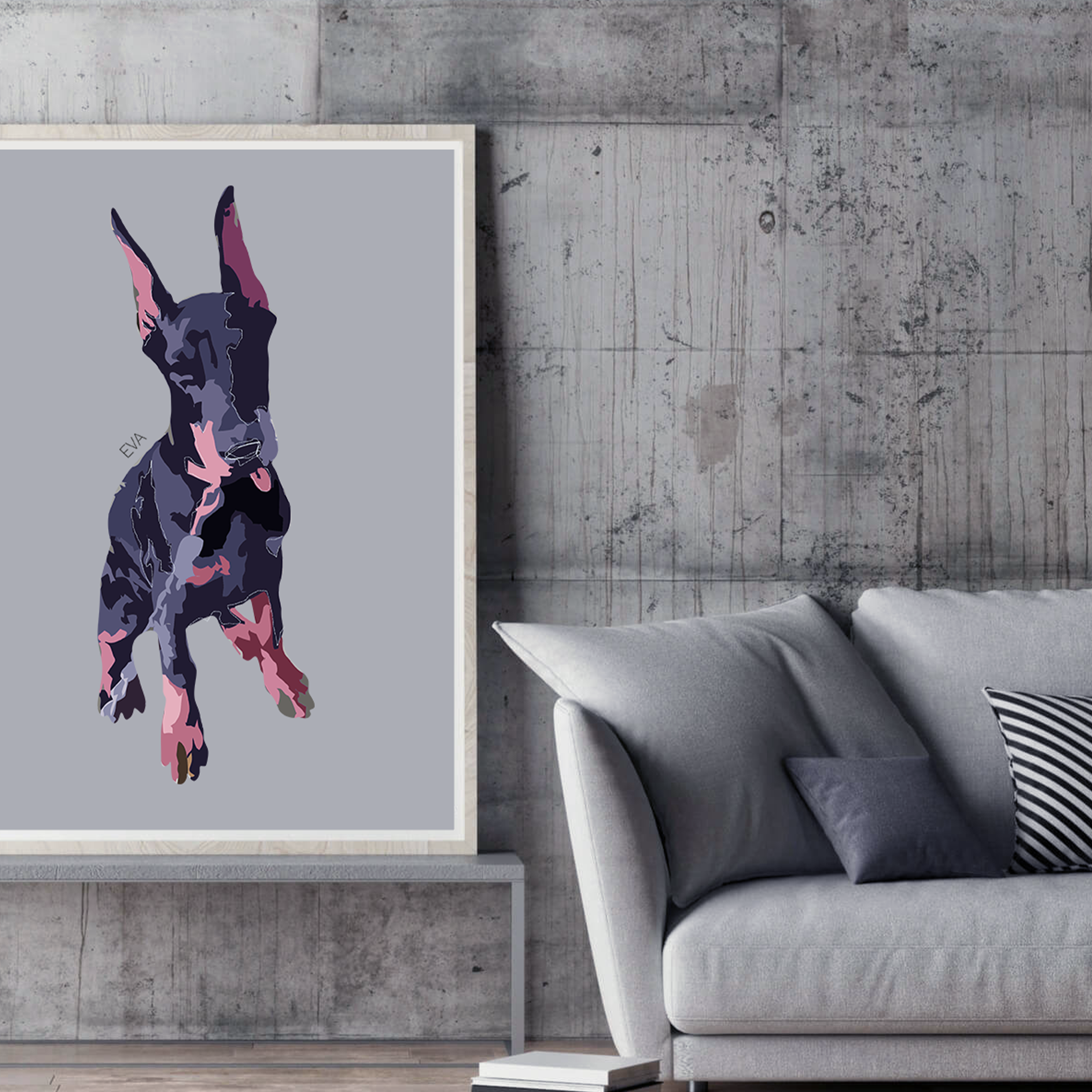 Doberman. Illustration. Minimalism-6