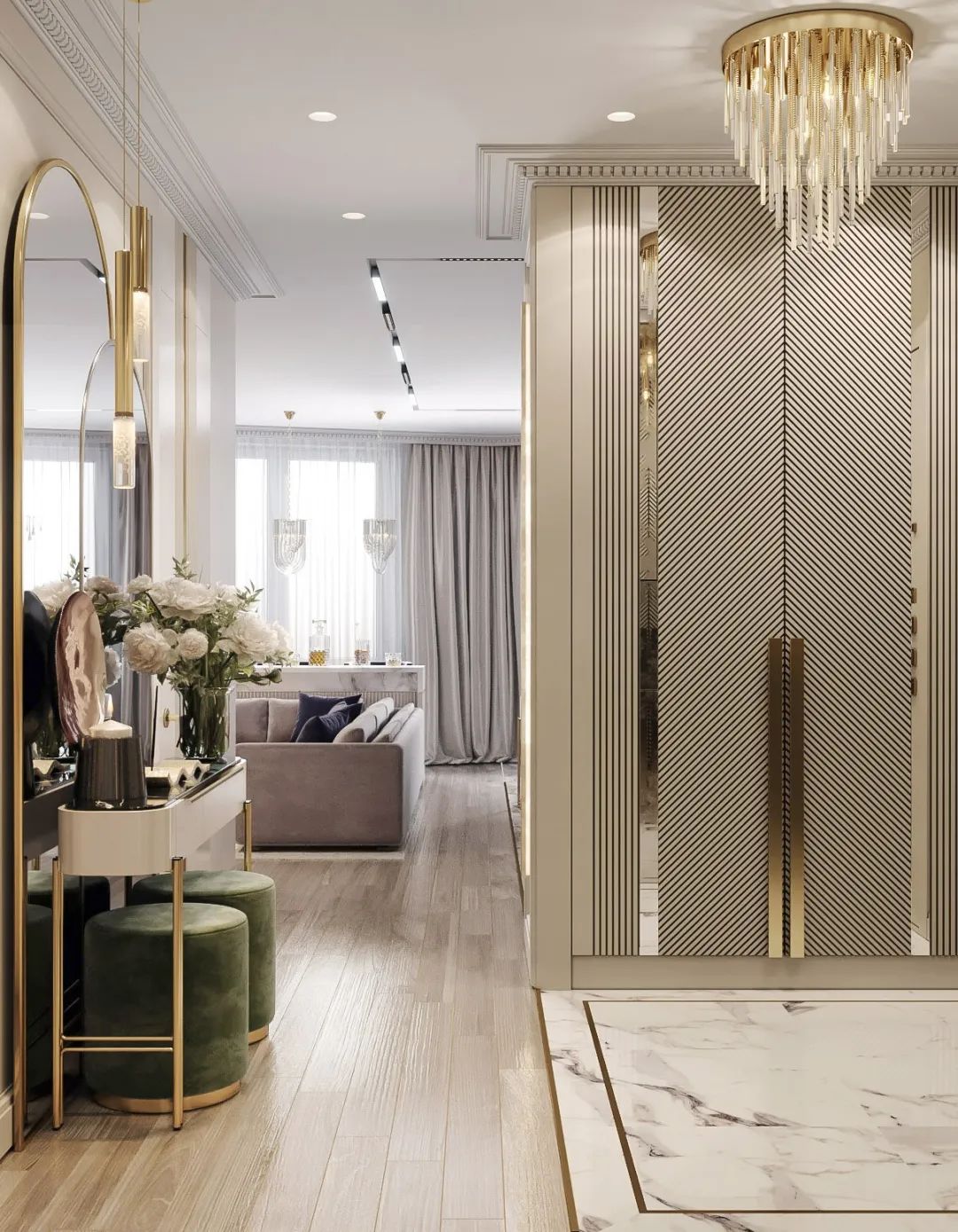 87㎡黄铜轻奢时尚家居丨Artis Interiors-6