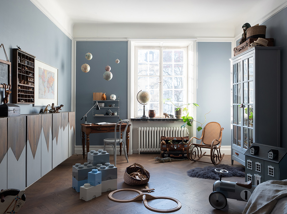 斯德哥尔摩美丽建筑中的优雅蓝白公寓-14