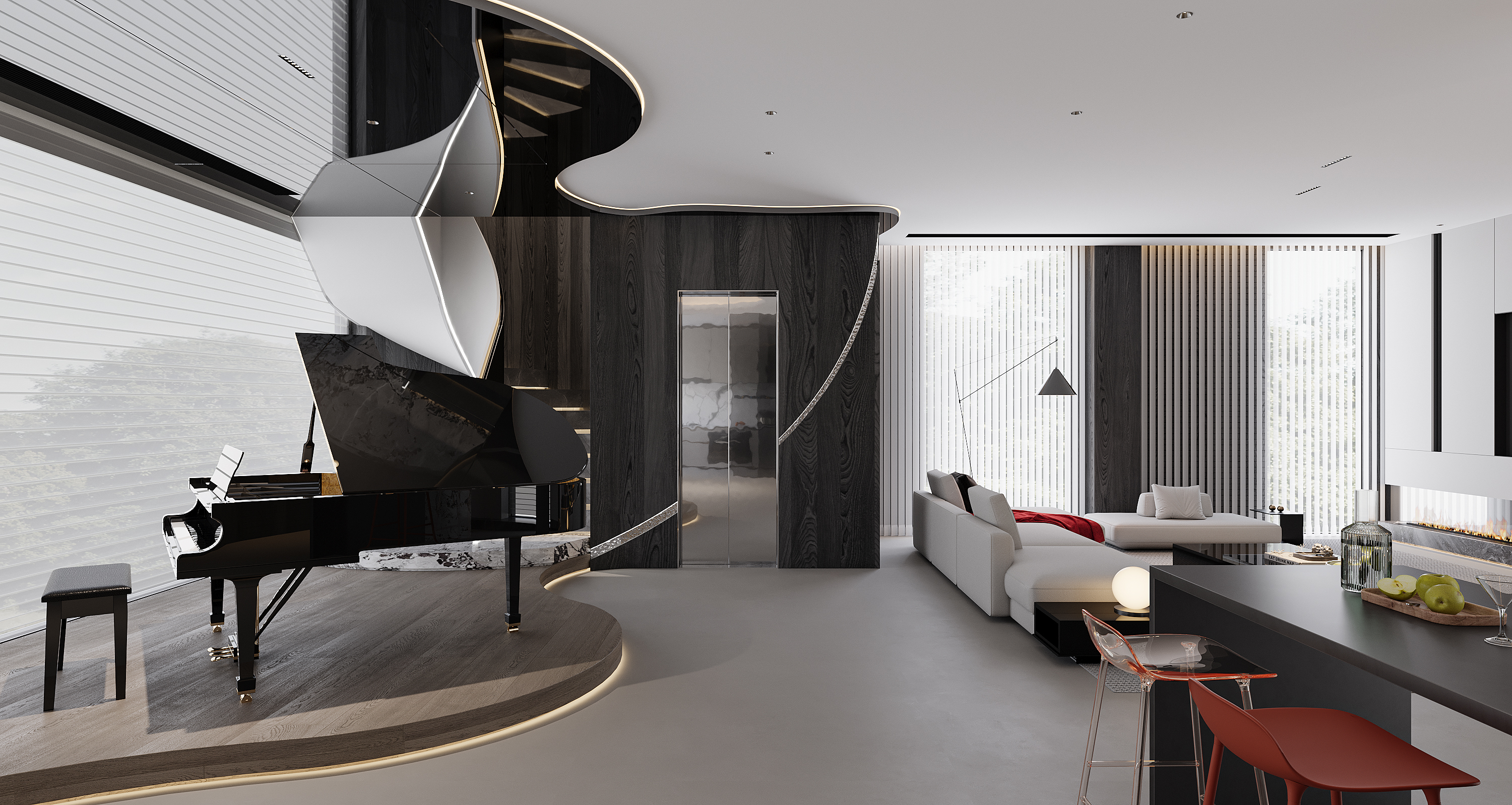 《黑白赋格丨金属线条谱写的空间奏鸣曲》-2