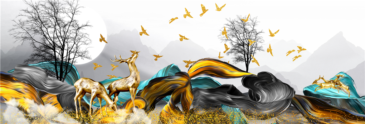 轻奢 新中式卧室装饰画之床头画-1