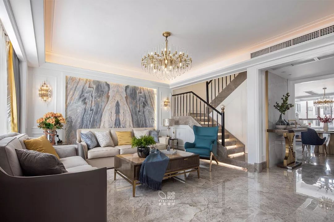 《沁绿》现代美式空间,温馨地中海蓝-17