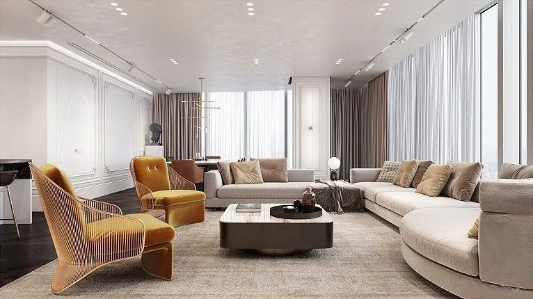 现代简约轻奢风格 | 混搭元素打造高级感大宅-5