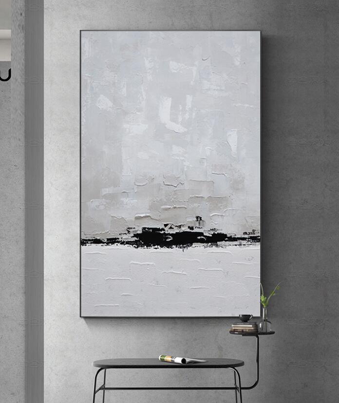  油画北欧抽象装饰画样板间客厅关挂画淡雅粉-8