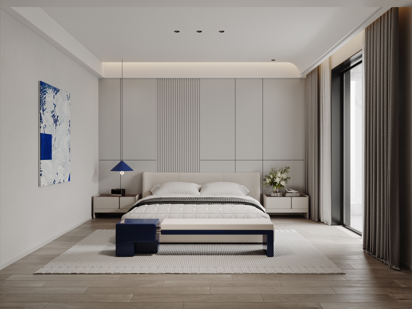 室内渲染效果图实战：客厅+卧室-3