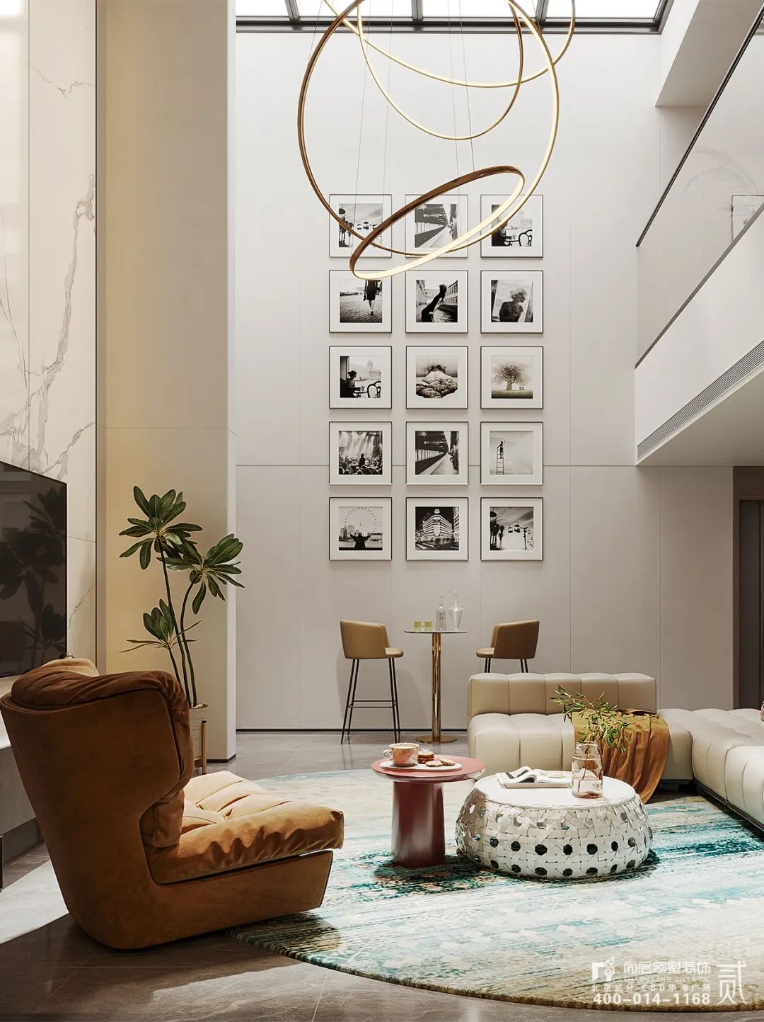 云河玉陛 x 尚层作品 | 300㎡现代简约住宅，探索生活，向心而居！-4