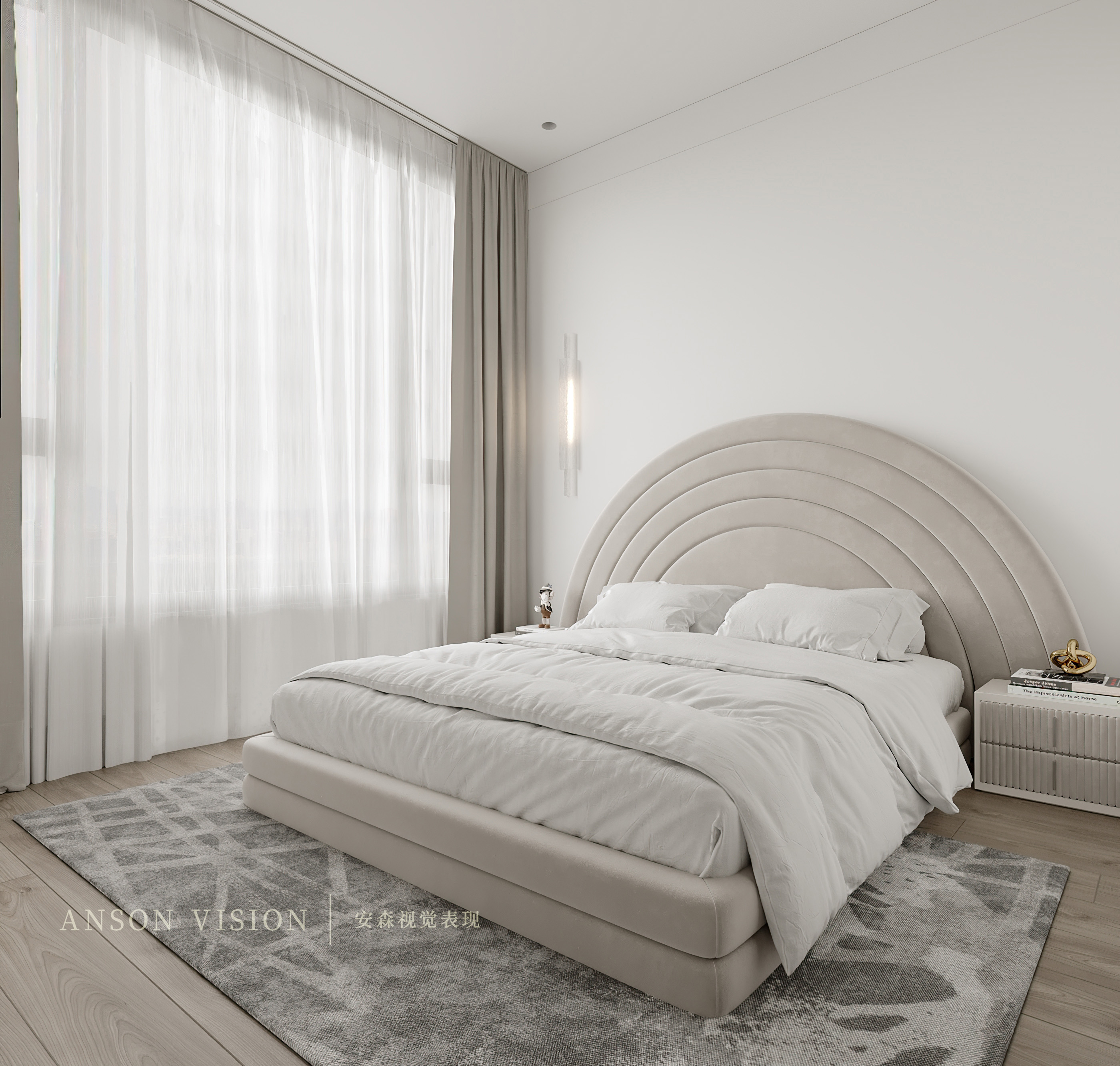 黑暗风现代客餐厅卧室设计案例丨Ansonvision·蒙头睡-24