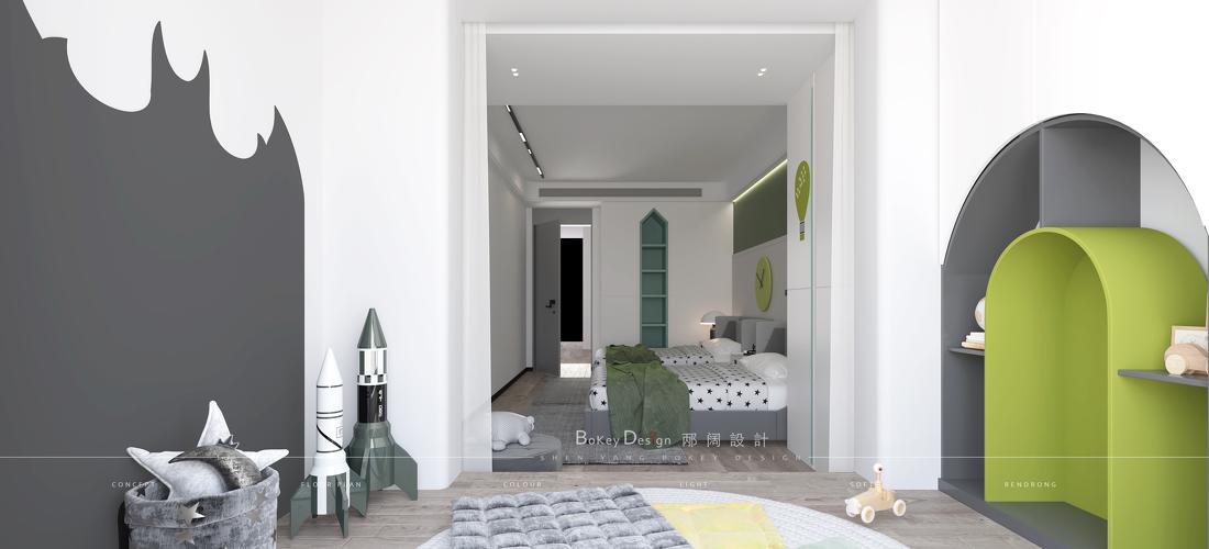 
绿色系儿童房，活力与好奇的童年 -3