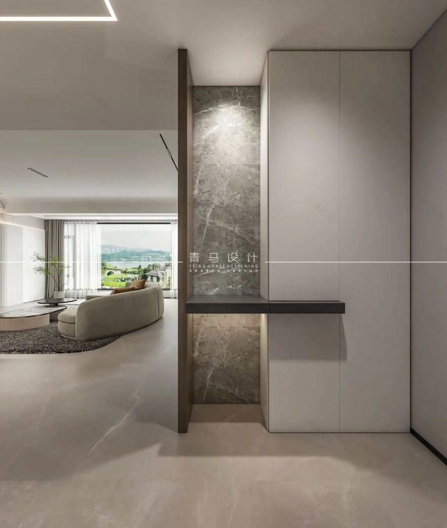 龙湖景粼天序现代简约家居设计丨青马别墅空间设计-38