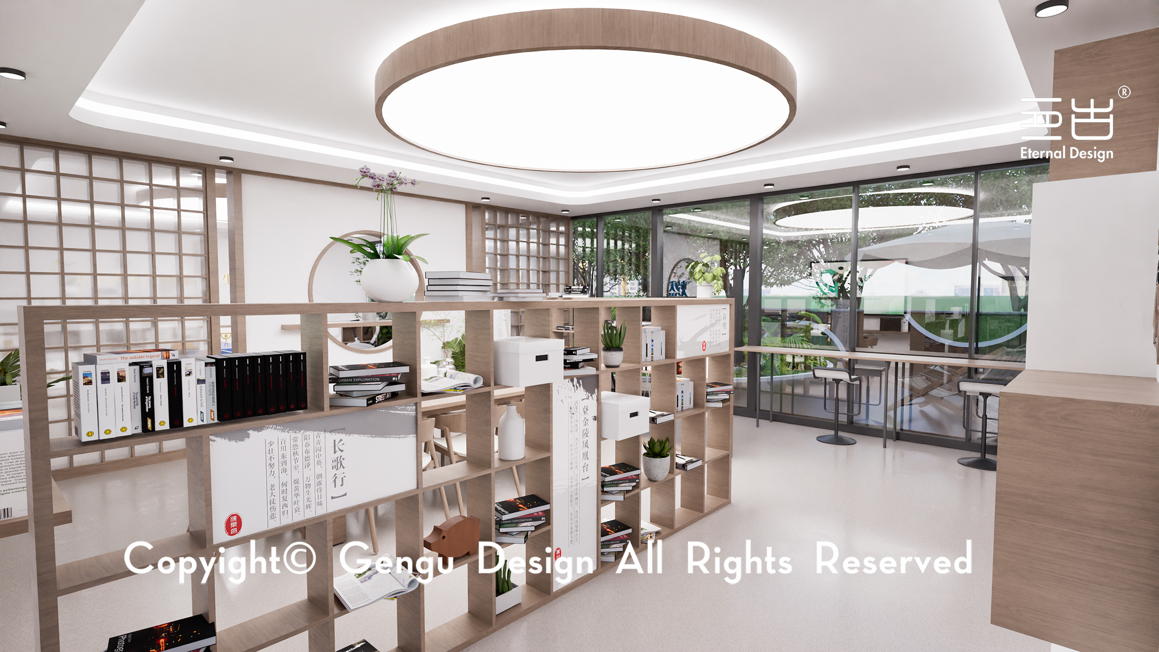 某单位员工阅读室,运动室与楼顶花园设计项目丨中国苏州丨亘古设计-18