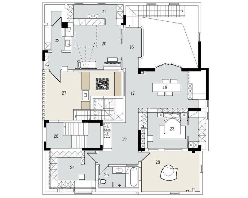 浪漫简约法式白色系一二层空间设计-9