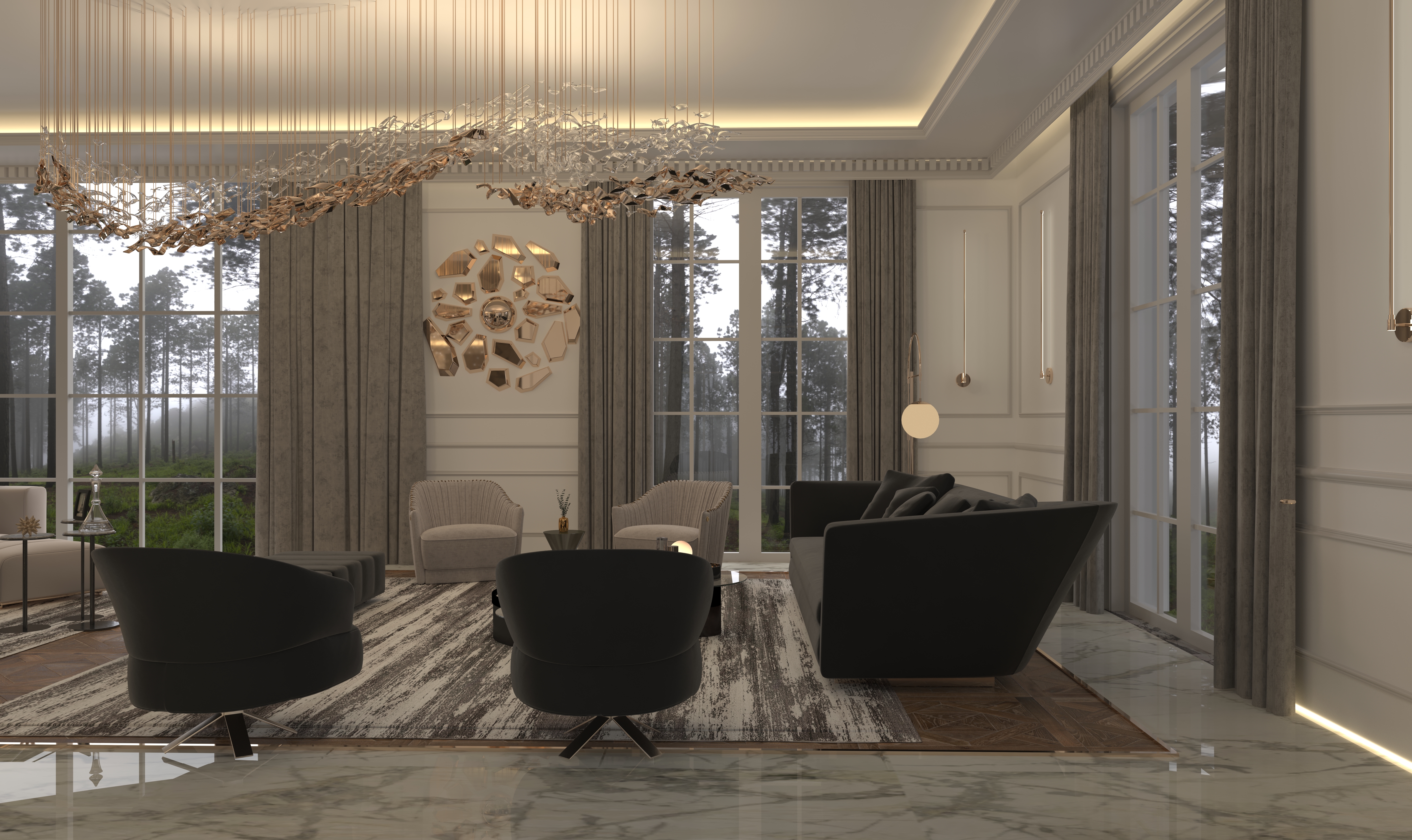 Private luxury dinning and living space design .-2