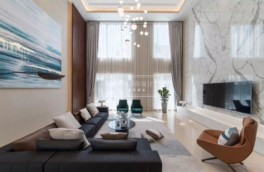 滇池 ONE 现代简约风美宅,绿色点缀清爽空间-29