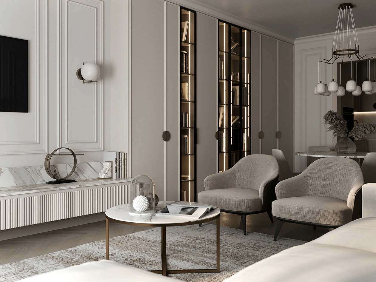 120㎡中性色系住宅设计-3