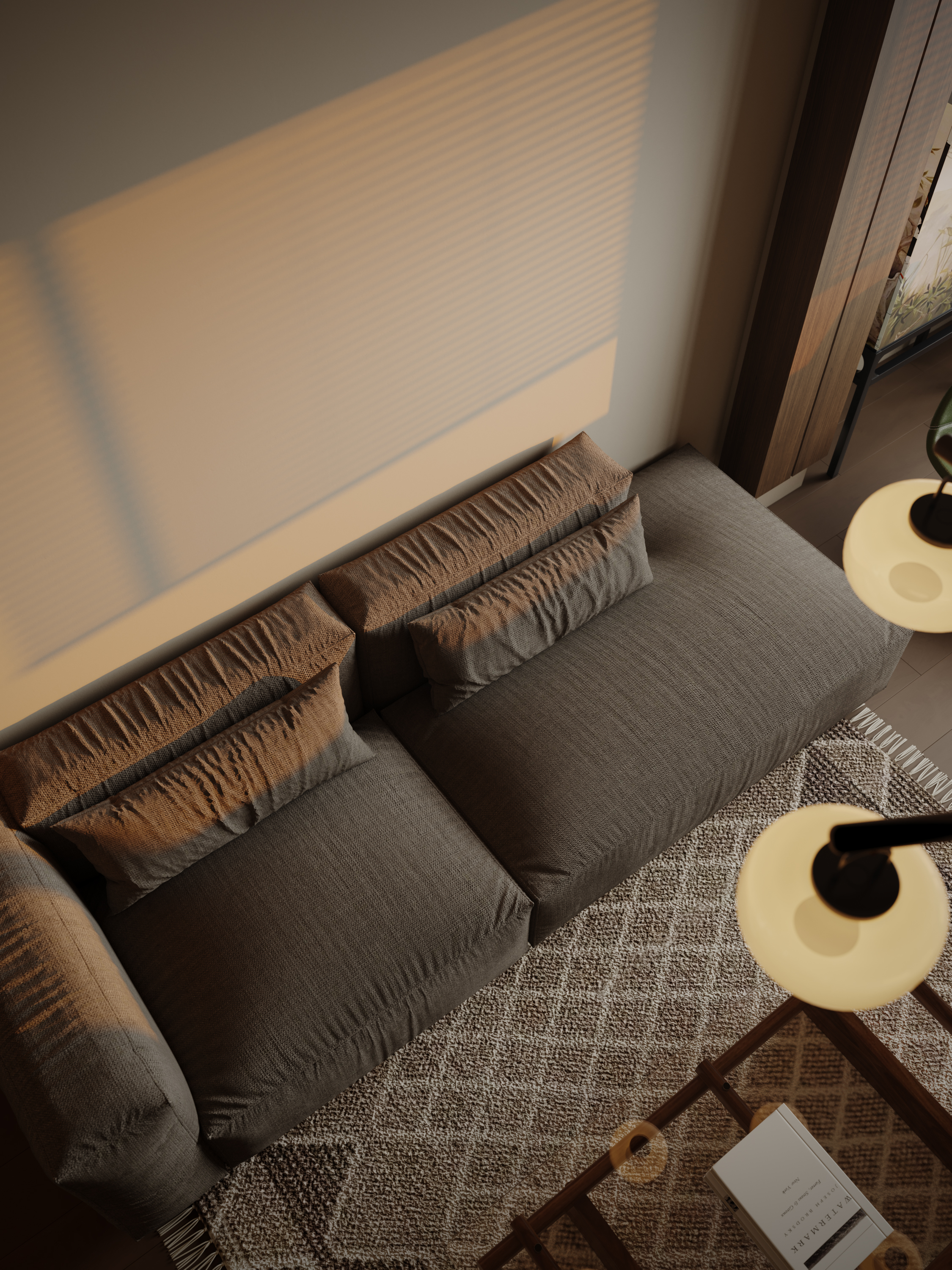 日落余晖映进的咖色小家-8