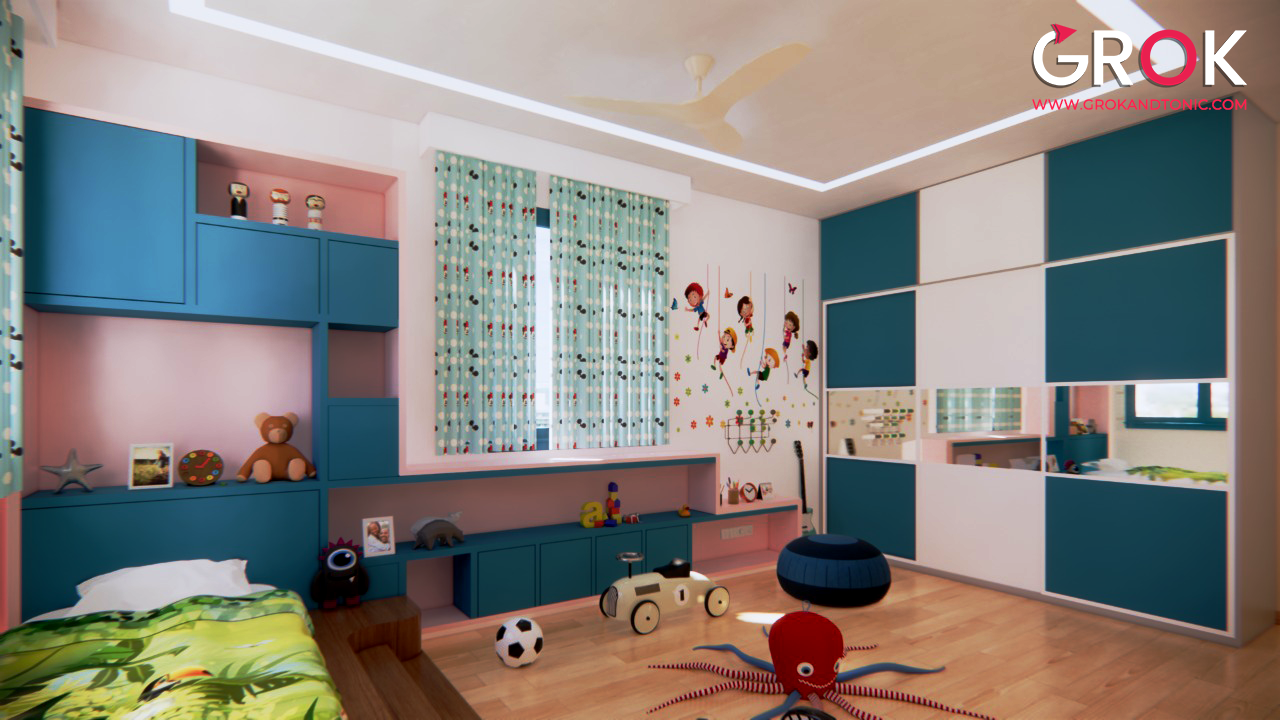 2BHK 3D Interior Design | GROK-13