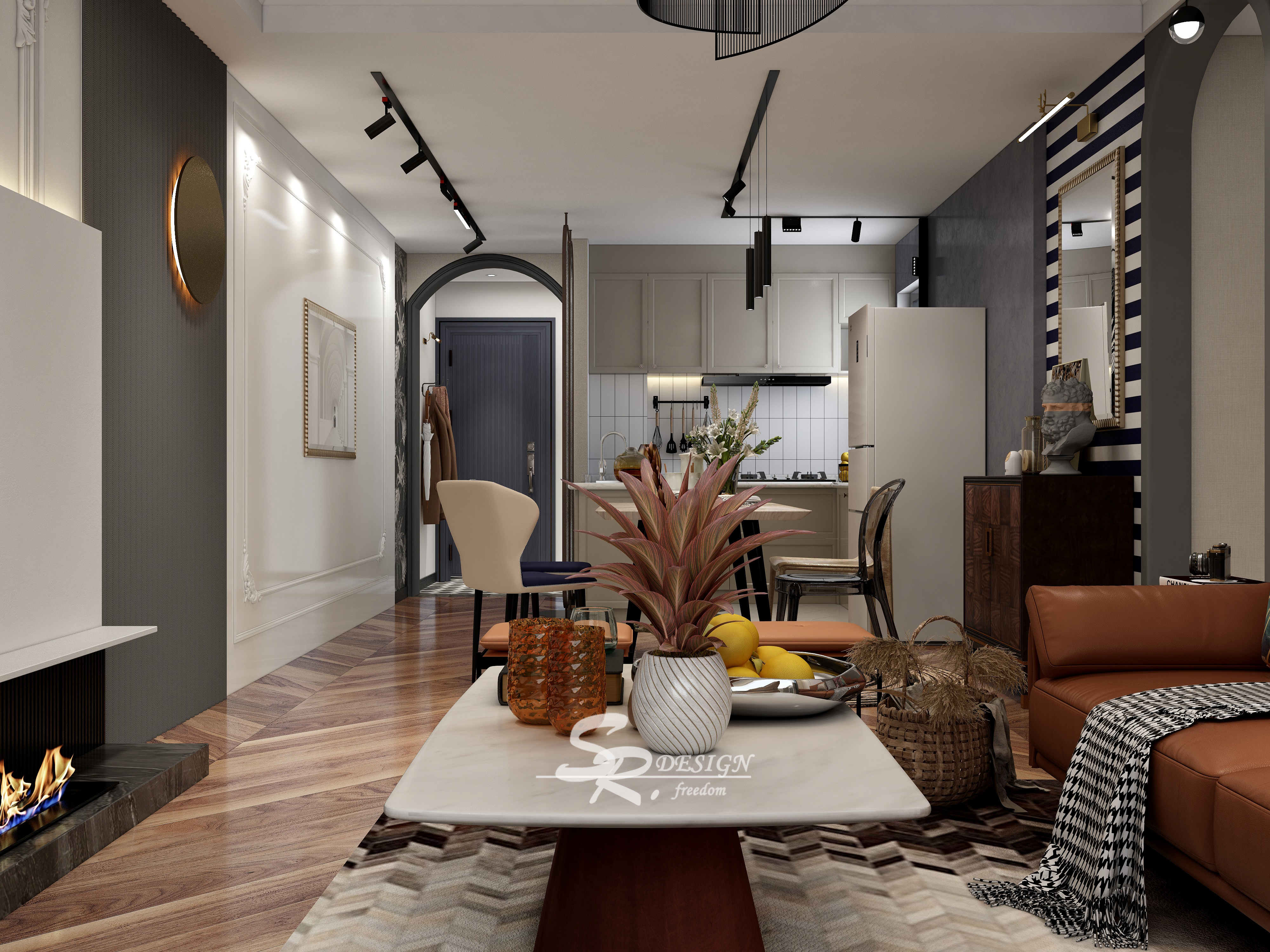 现代复古混搭风 · 96 平花繁设计样板间-7