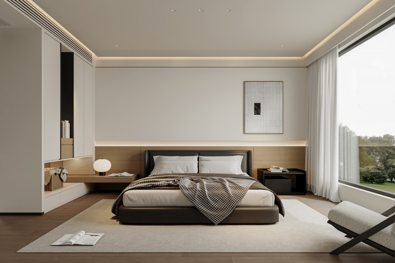 奶油风全屋效果图表现-6