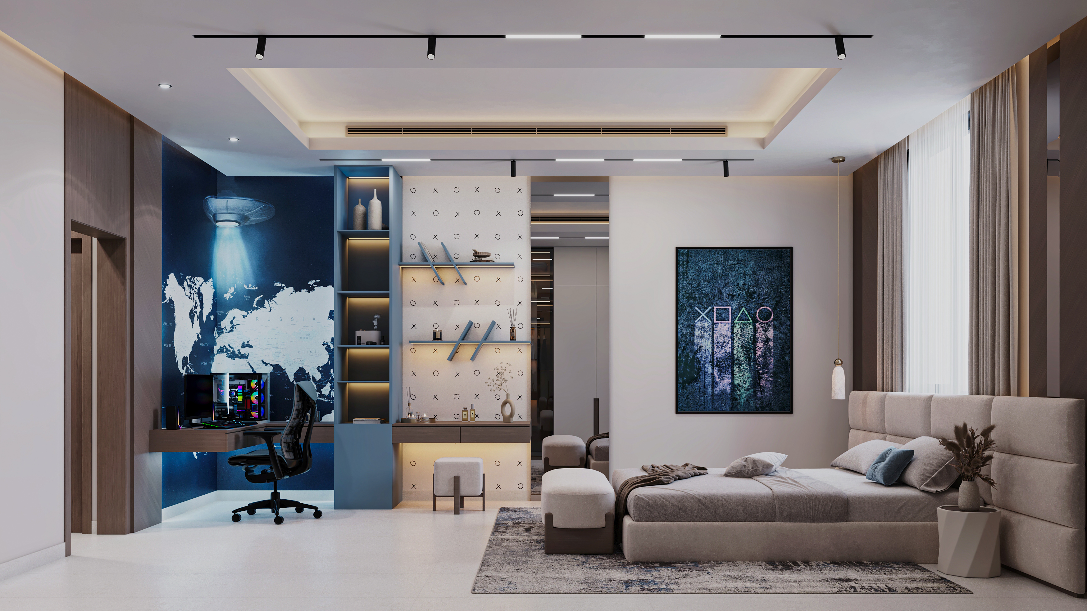 男孩现代卧室丨阿联酋阿布扎比丨Archpix Engineering Consultants-5