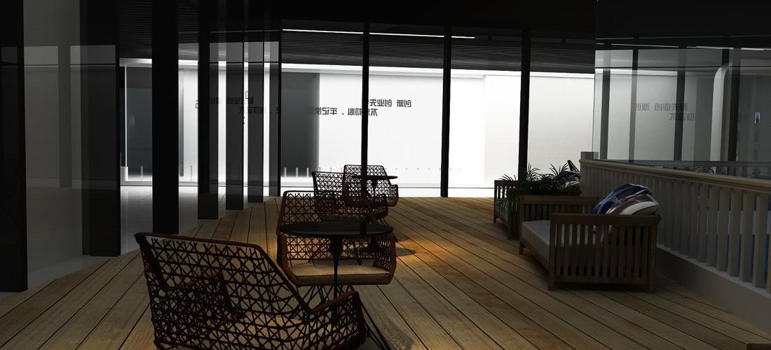 
青岛博士后创业园展厅休闲阳台设计 -5