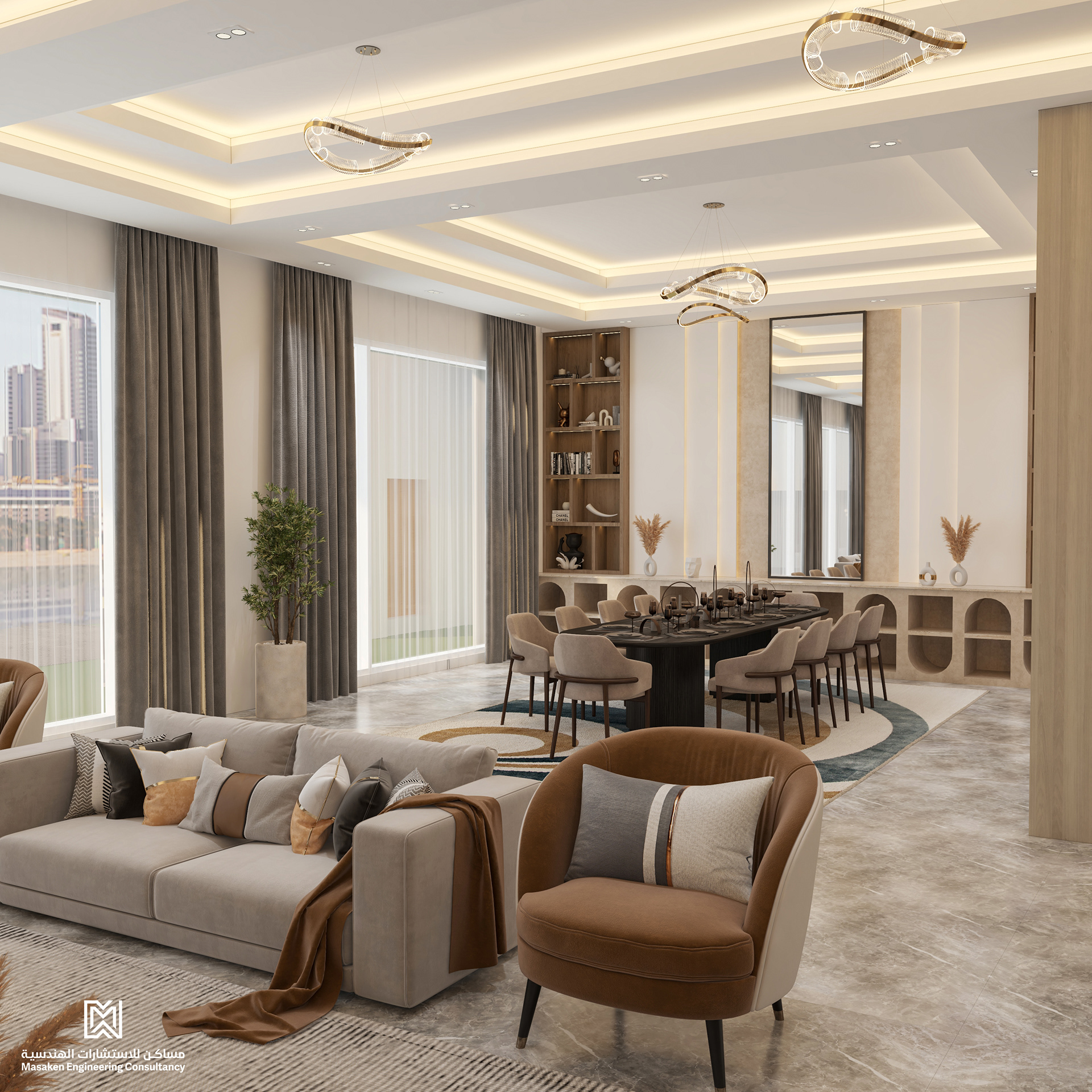 现代生活与餐饮区室内设计-0