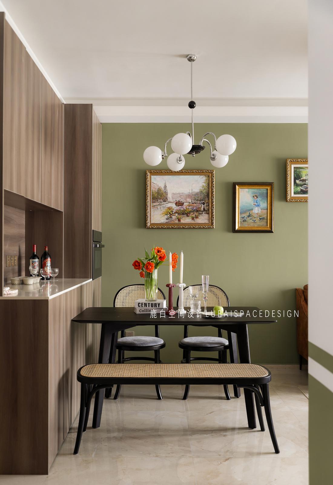 96㎡复古风精装房丨鹿白空间设计-16