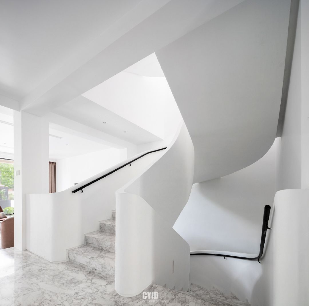 旋转艺术楼梯 x Mid-Century 家居风，打造治愈系生活空间-36