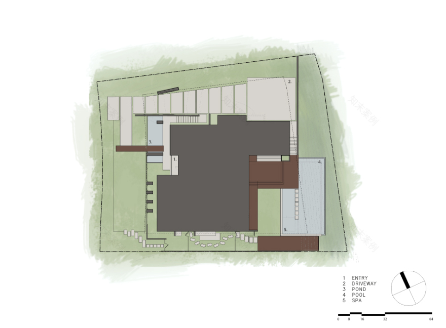 加州山坡上的现代绿色住宅-50