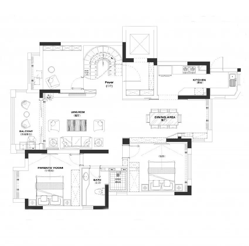 300m²现代轻奢复式，优雅石材与奔放木质交织质感生活-17