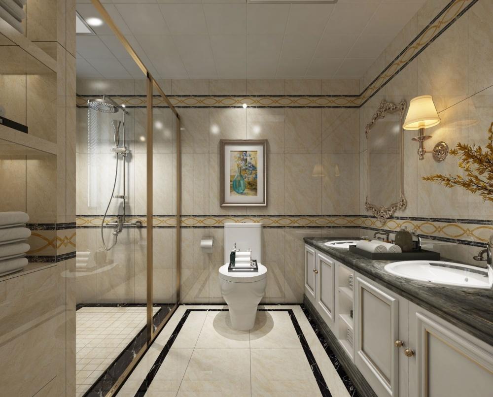 恒大华府欧式轻奢装修 蓝色调奢华空间-10