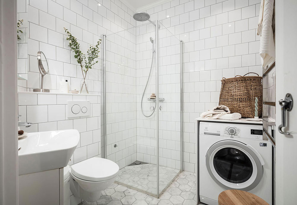 白色斯堪的纳维亚风格公寓-33