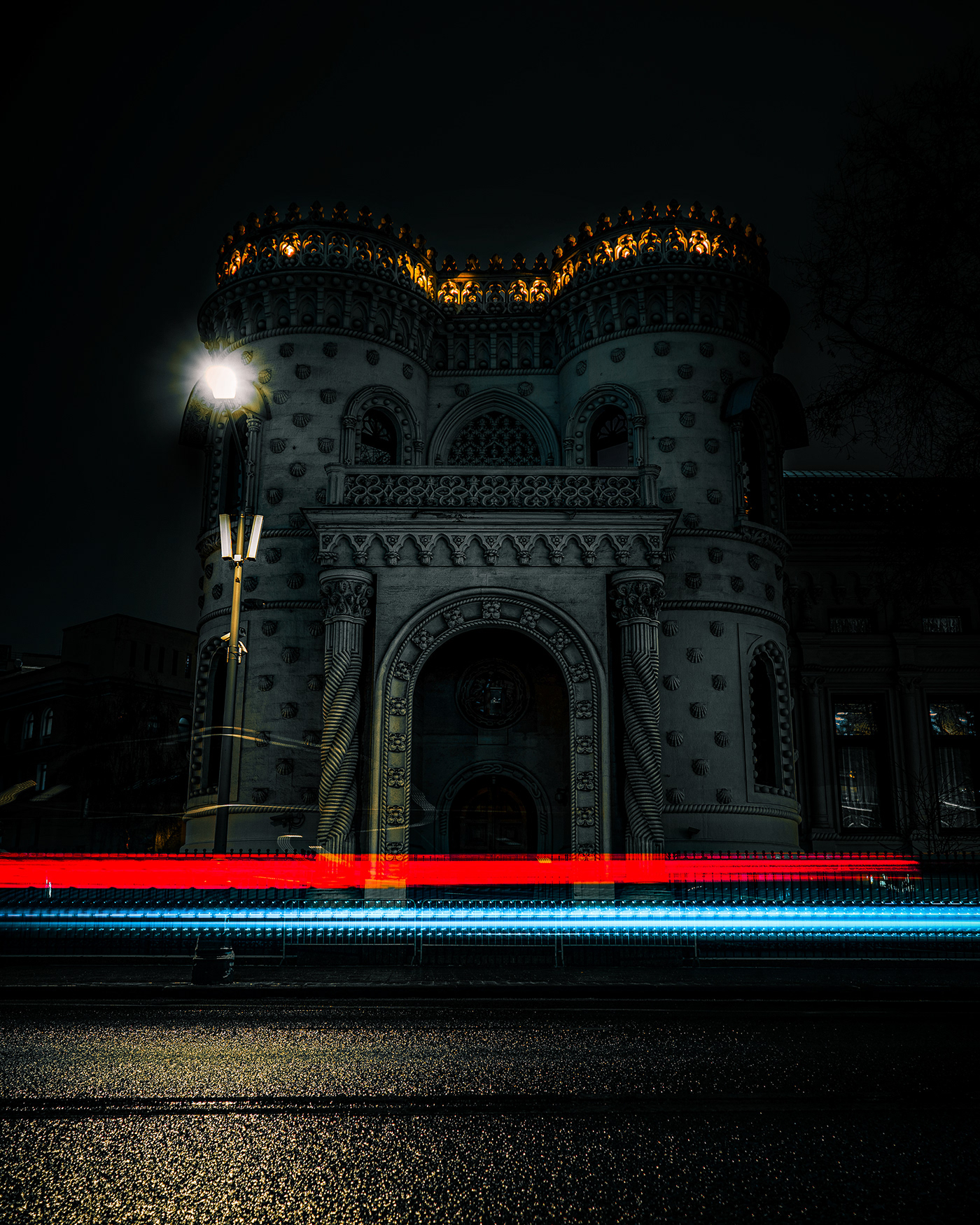 Light trails I night Moscow-3