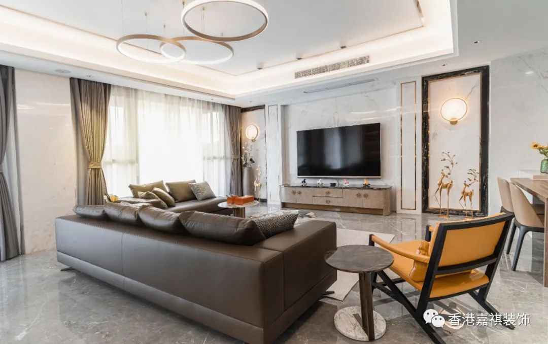 乐山蓝山湾 316㎡轻奢住宅设计丨中国乐山丨香港嘉祺装饰-2