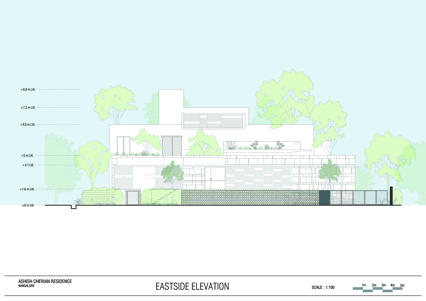 印度卡利库特 Elathur 海滩混凝土住宅-55
