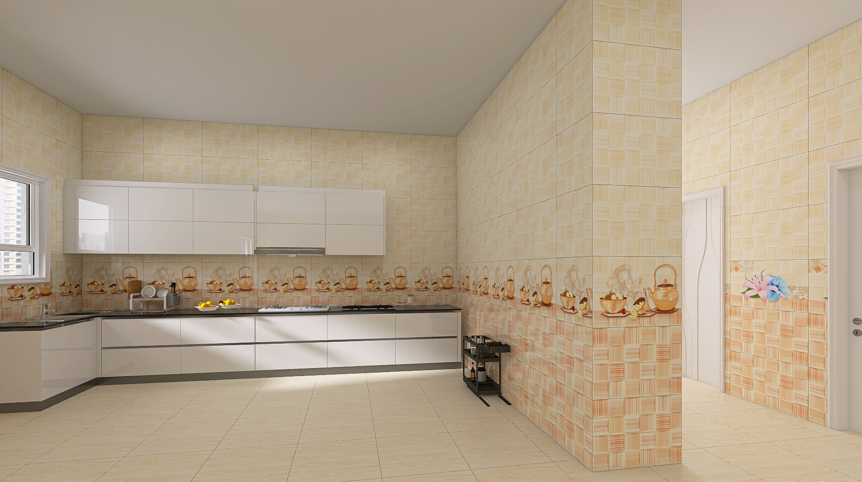 Bathroom and kitchen Interior Design With Decor Tiles-4