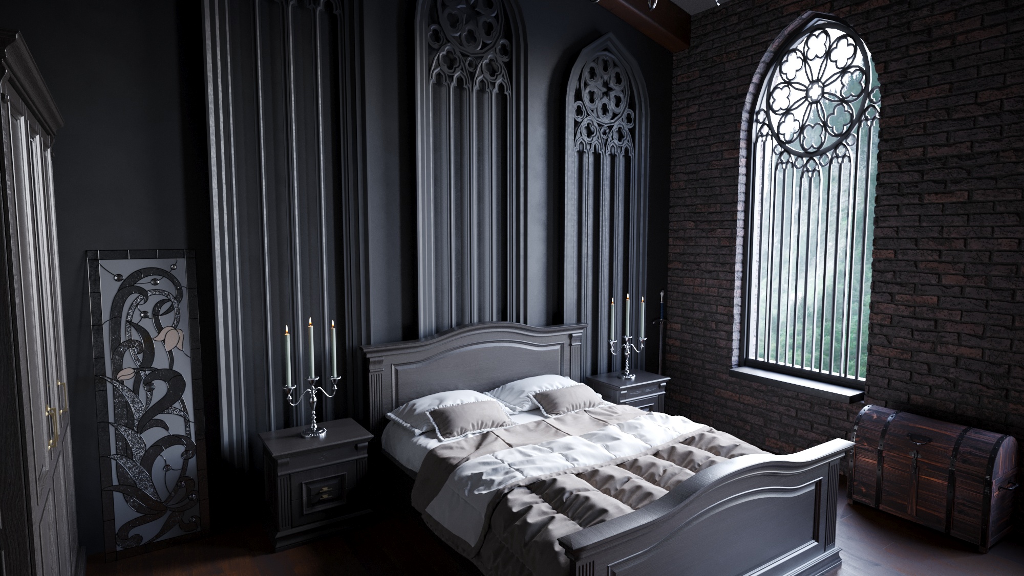 Современный интерьер в готическом стиле-1