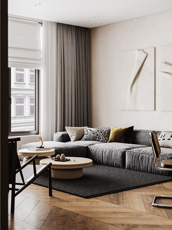 带黑樱桃元素的现代客餐厅设计项目-9