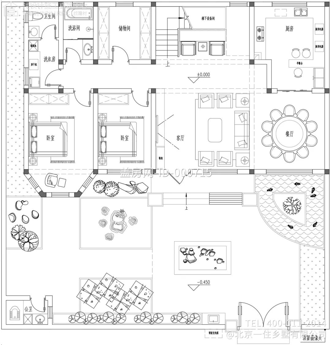 【设计师案例】土建参考造价56万，面宽15.8m×进深10.1m山东枣庄二层新中式别墅-17