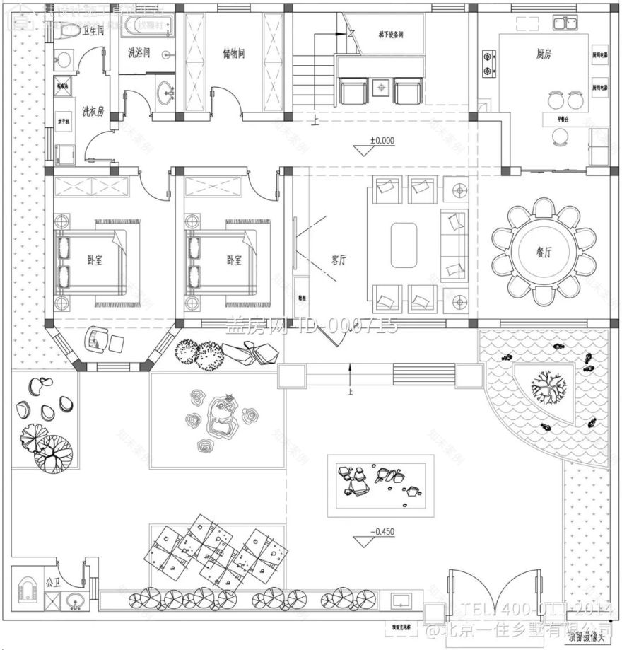 【设计师案例】土建参考造价56万,面宽15.8m×进深10.1m山东枣庄二层新中式别墅-17