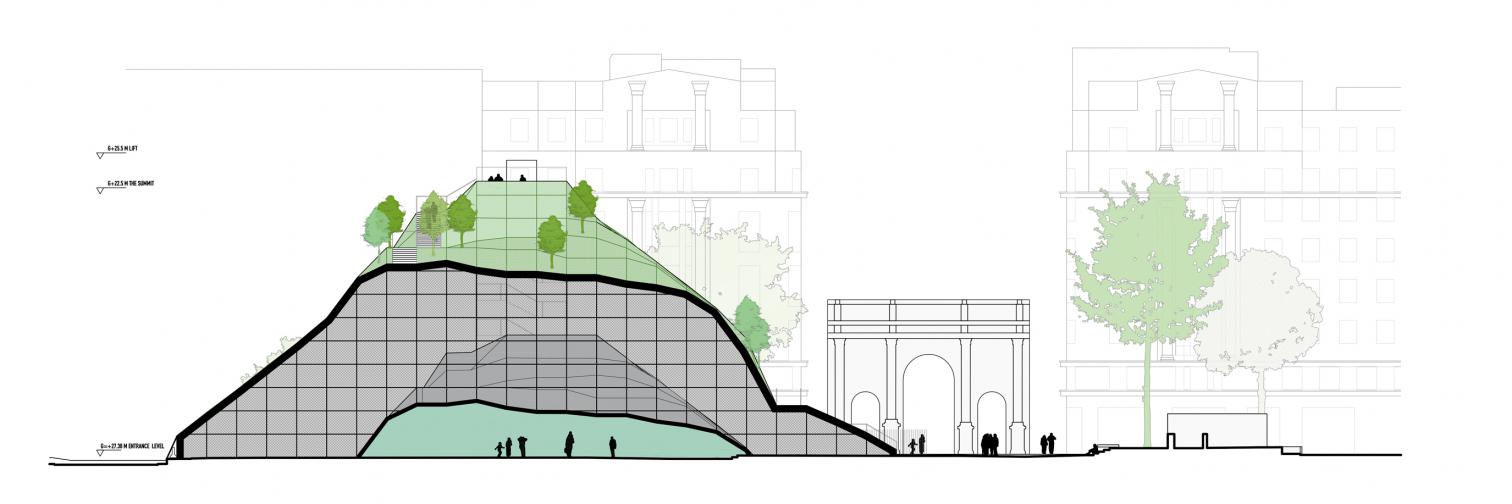 临时木构观景台亮相伦敦 Marble Arch Hill-8