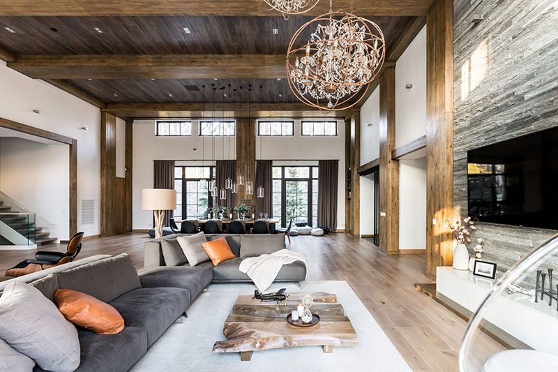 莫斯科现代木屋别墅，阿尔卑斯山居氛围-8