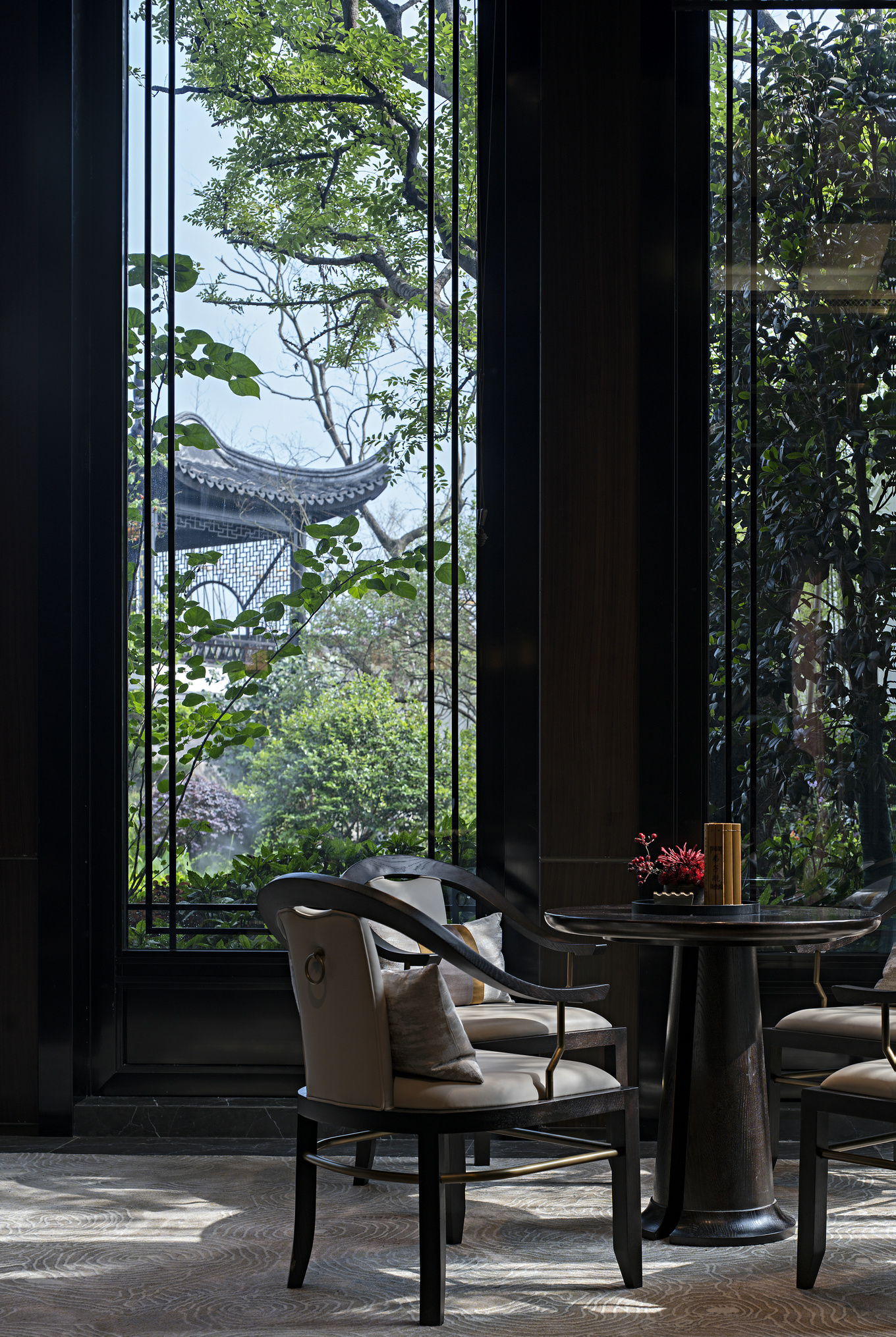 盘石设计 | 吴文粒:1745㎡绝美中式庭院,一帘诗意、四水归情!-41