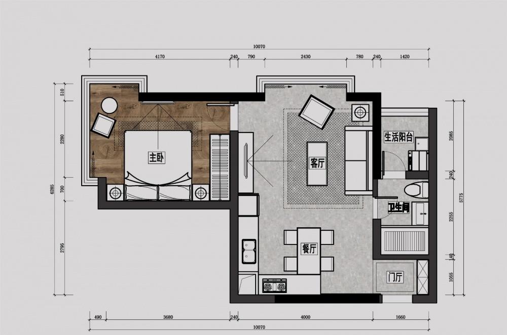 广州 180m²黑白灰原木色简约风格定制案例解读-0