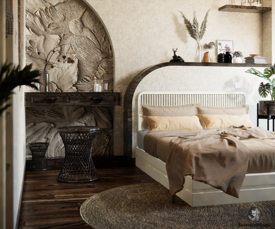 热带风格主卧丨PHUNG TIEN-7